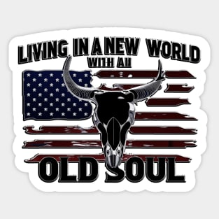 Old Soul in a New World Country Bluegrass Music Guitar Fan Sticker